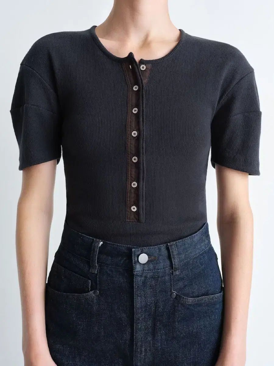 LEMAIRE ルメール フィット ヘンリー トップス xs ジェットブラック Tシャツ