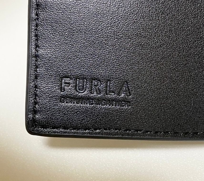 FURLA フルラ 三つ折り財布 クロコ オーストリッチ カーキブラウン