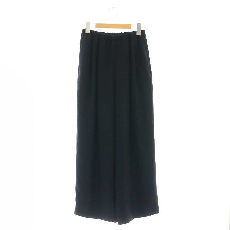 エンフォルド ENFOLD 25SS RELAX ELASTIC WIDE-TROUSERS ワイドパンツ タック 34 ブラック |ES OS