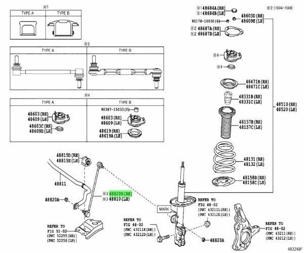 トヨタ プリウス レクサス CT200h フロントスタビライザ リンク 左 PRIUS Lexus CT200h Front Stabilizer Link Driver Side 2009 04 - 201