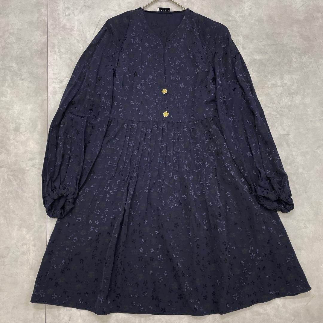 ◎Sandro サンドロ ワンピース 花柄 刺繍 金ボタン 切替 フレア