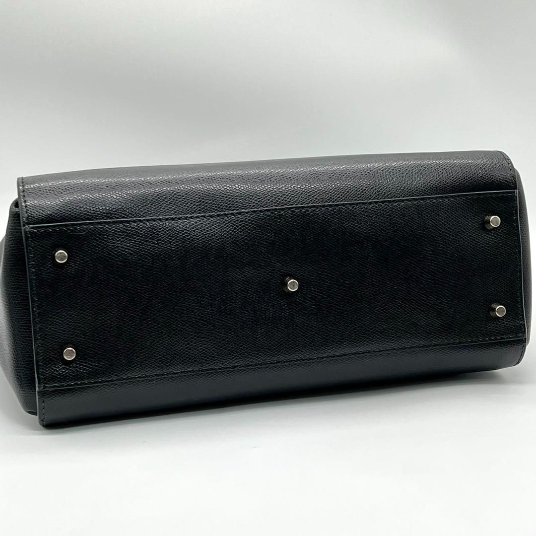 極美 フルラ メトロポリス サッチェ サフィアーノル 2wayバッグ 黒 極美品】FURLA メトロポリス サッチェル ハンドバッグ ブラック