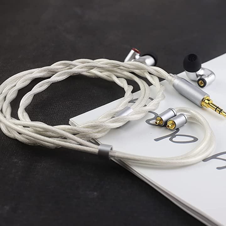 3APLUS TZ35 MMCXリケーブル2芯同軸 OCCケーブル 銀メッキ・単結晶銅