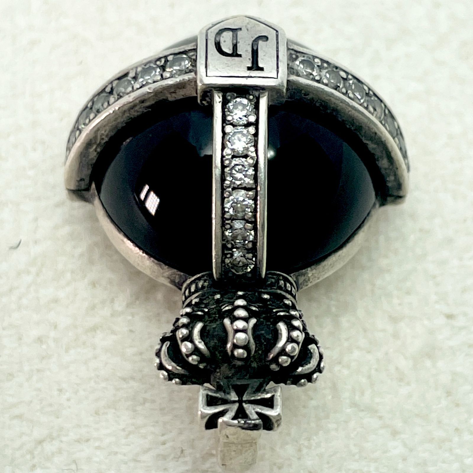 ジャスティンデイビス シルバー925 オニキス×ジルコニア オーブ