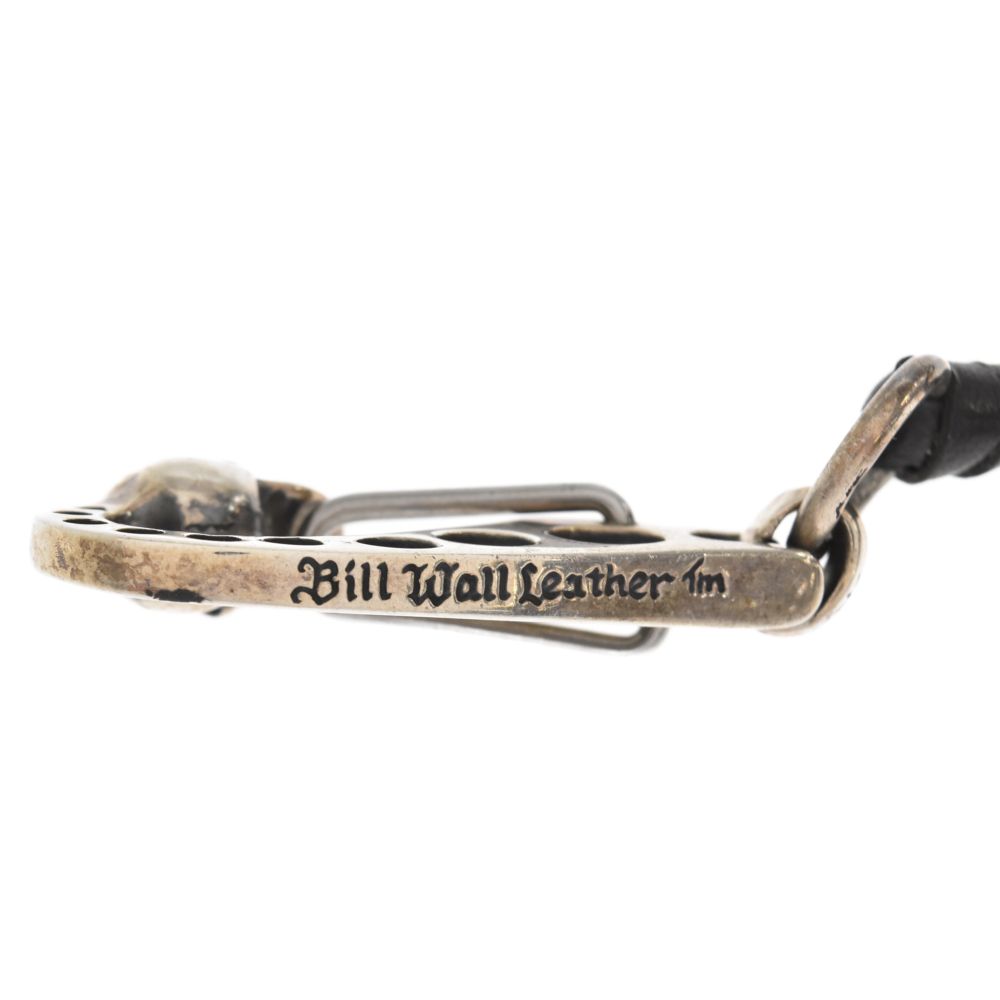 Bill Wall Leather/BWL ビルウォールレザー スカルカラビナクリップレザーコードウォレットチェーン カスタム品 ブラック/シルバー