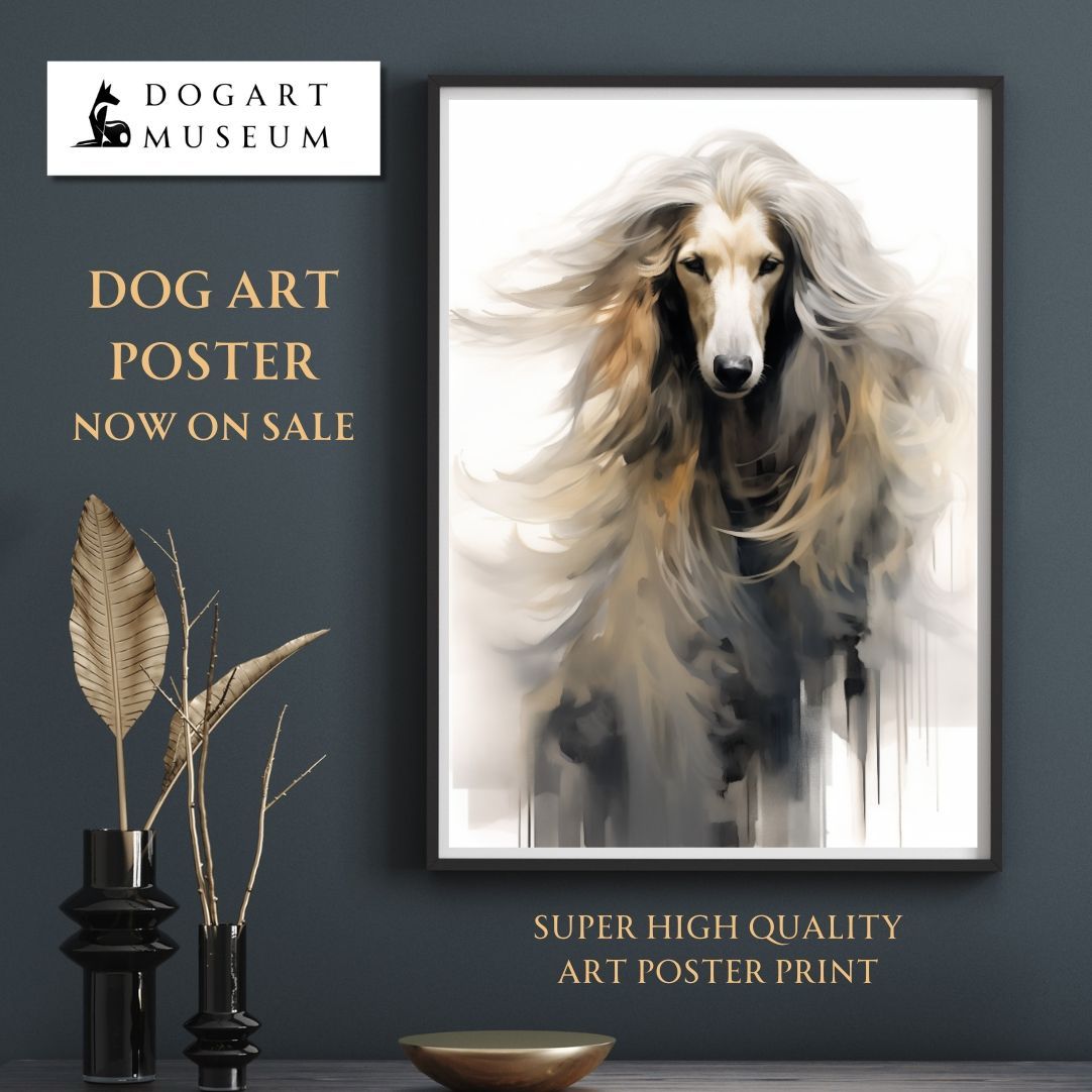 KENSHIN (犬神) - アフガンハウンド犬 No.6】風水画 アートポスター 犬