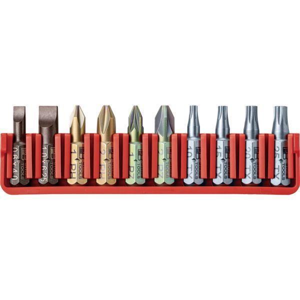 PB SWISS TOOLS ピービースイスツールズ 10本組 ショートタイプ ドライバービットセット ビットホルダー付 パッケージタイプ C6.702CN
