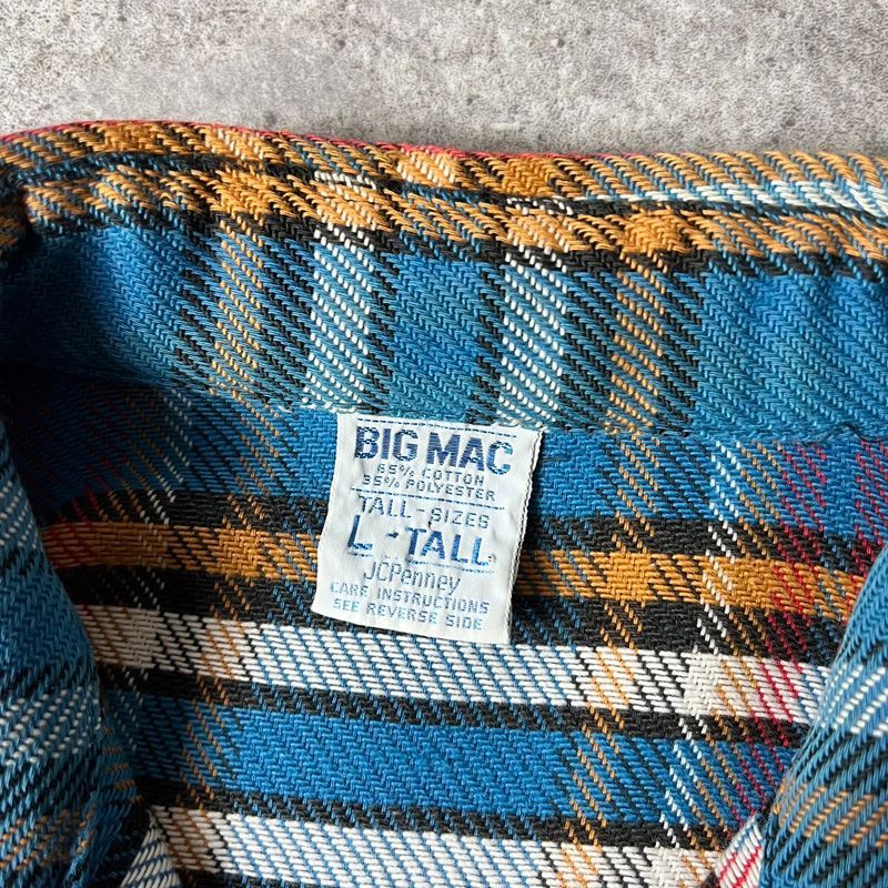 【70s】BIGMACビッグマック ヘビーフランネルシャツ ヘビネル M 70s】BIGMACビッグマック ヘビーフランネルシャツ ヘビネル