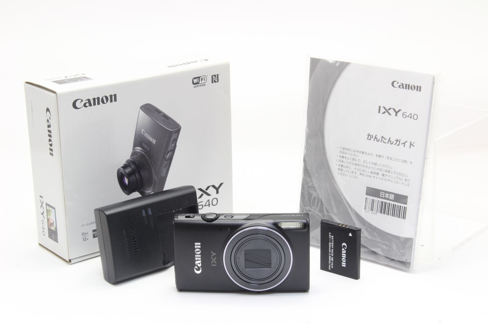A+ (美品) Canon キヤノン IXY 640 ブラック 初期不良返品無料 領収書 