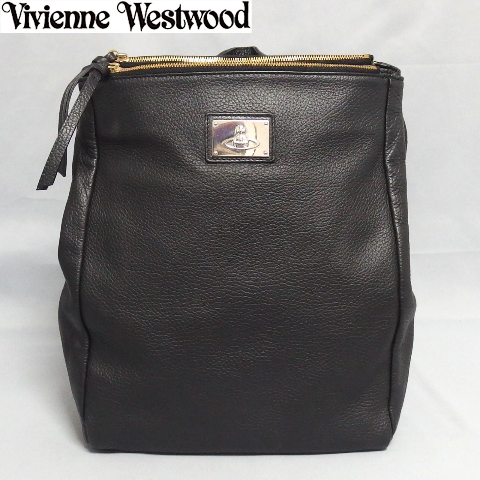 良品☆Vivienne Westwood オーブ レザー リュックサック 黒