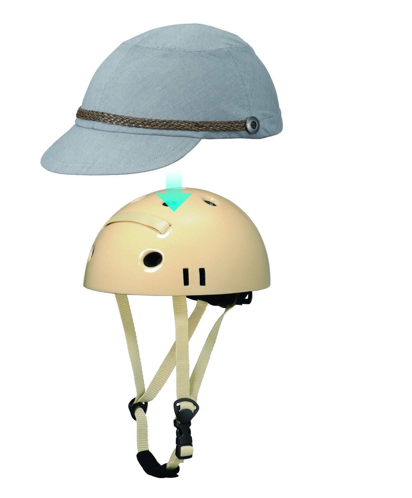 CAPOR カポル ポプラ着せ替え用帽子付き自転車ヘルメット C6314MDL グレー M 56 59cm