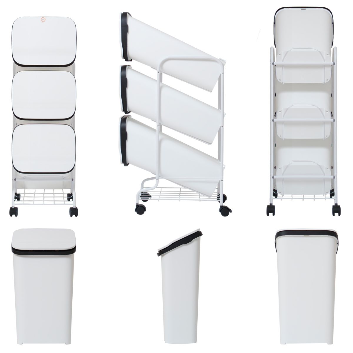 ゴミ箱 3段 Nスムース スタンドダストボックス （ ごみ箱 19L×3 ふた