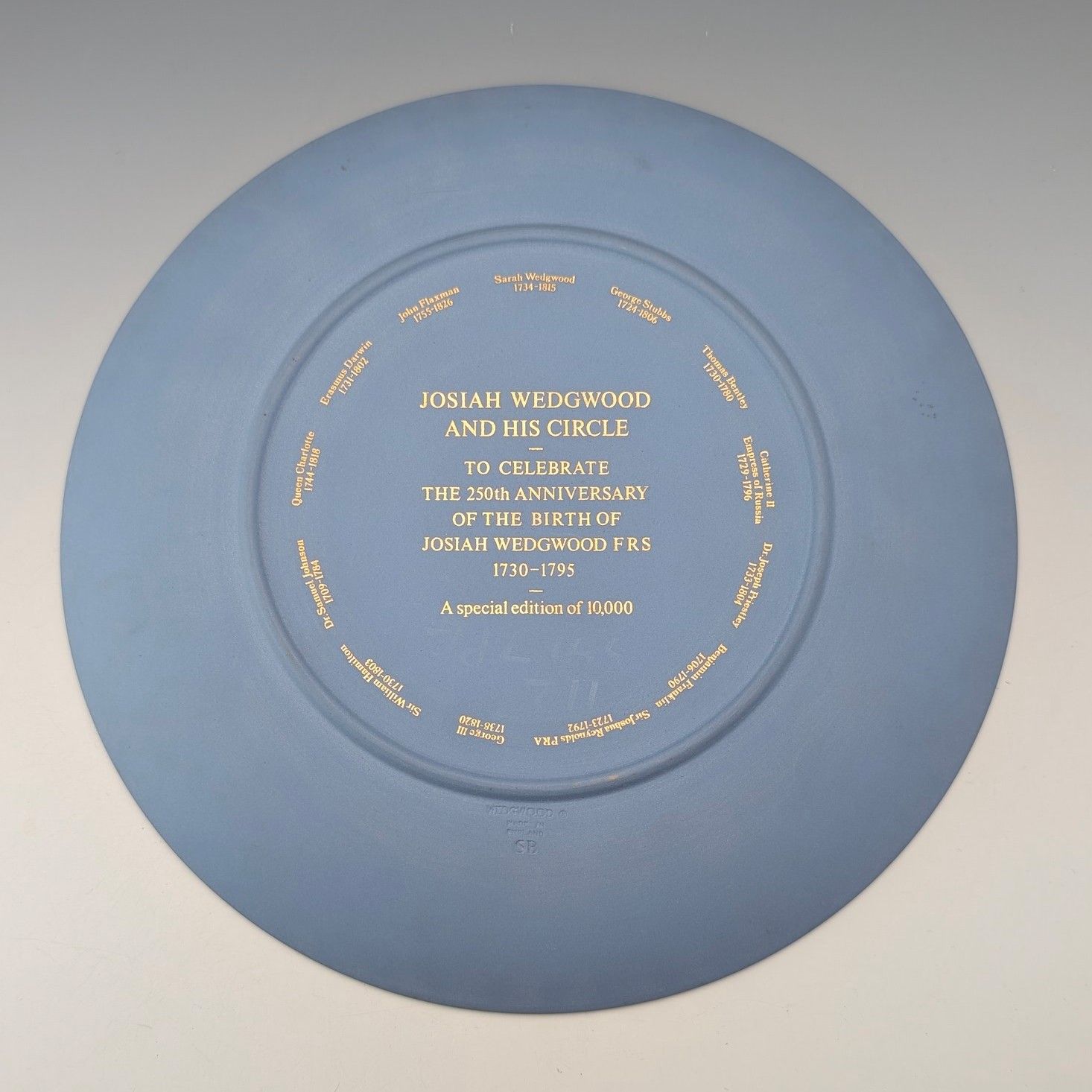 J.ウェッジウッド生誕250年記念プレート