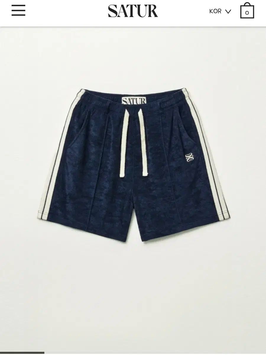 SATUR セター ロートン フレンチテリー ショートパンツ ネイビー