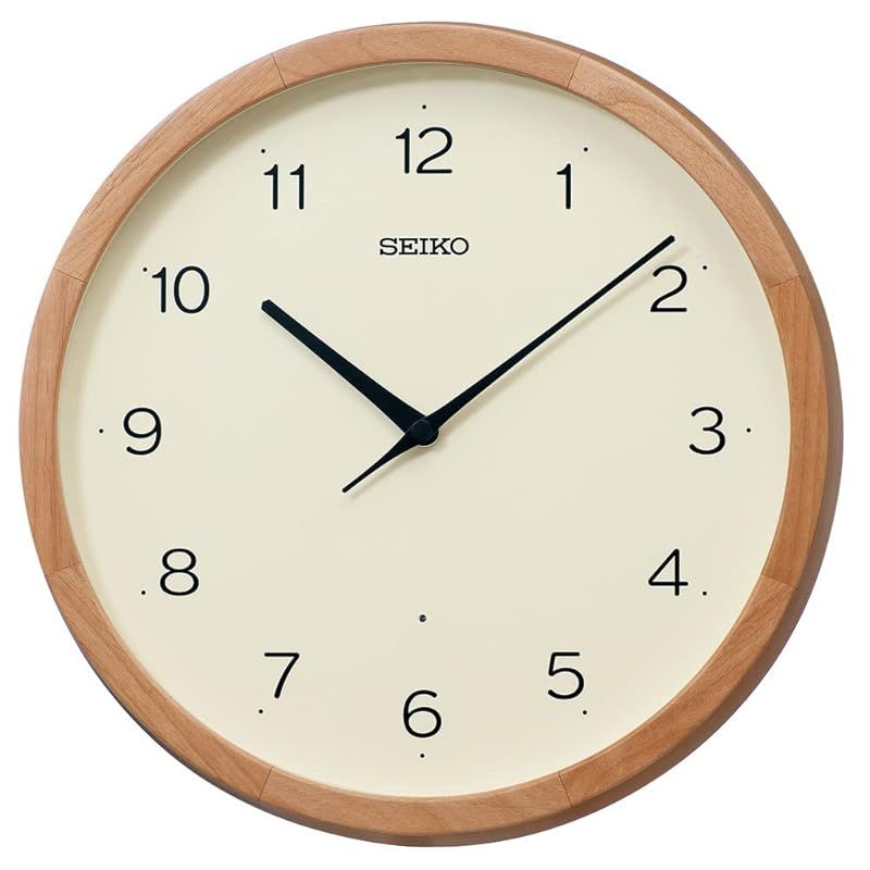 セイコークロック Seiko Clock 掛け時計 電波 アナログ 木枠 薄茶木地 直径300×48mm KX272B