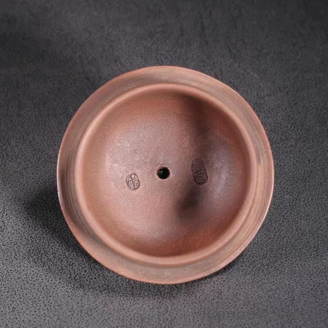 中国古美術?原鉱底槽清泥養神紋?紫砂壺?底款 顧景舟?朱泥?急須?茶壺?茶道具
