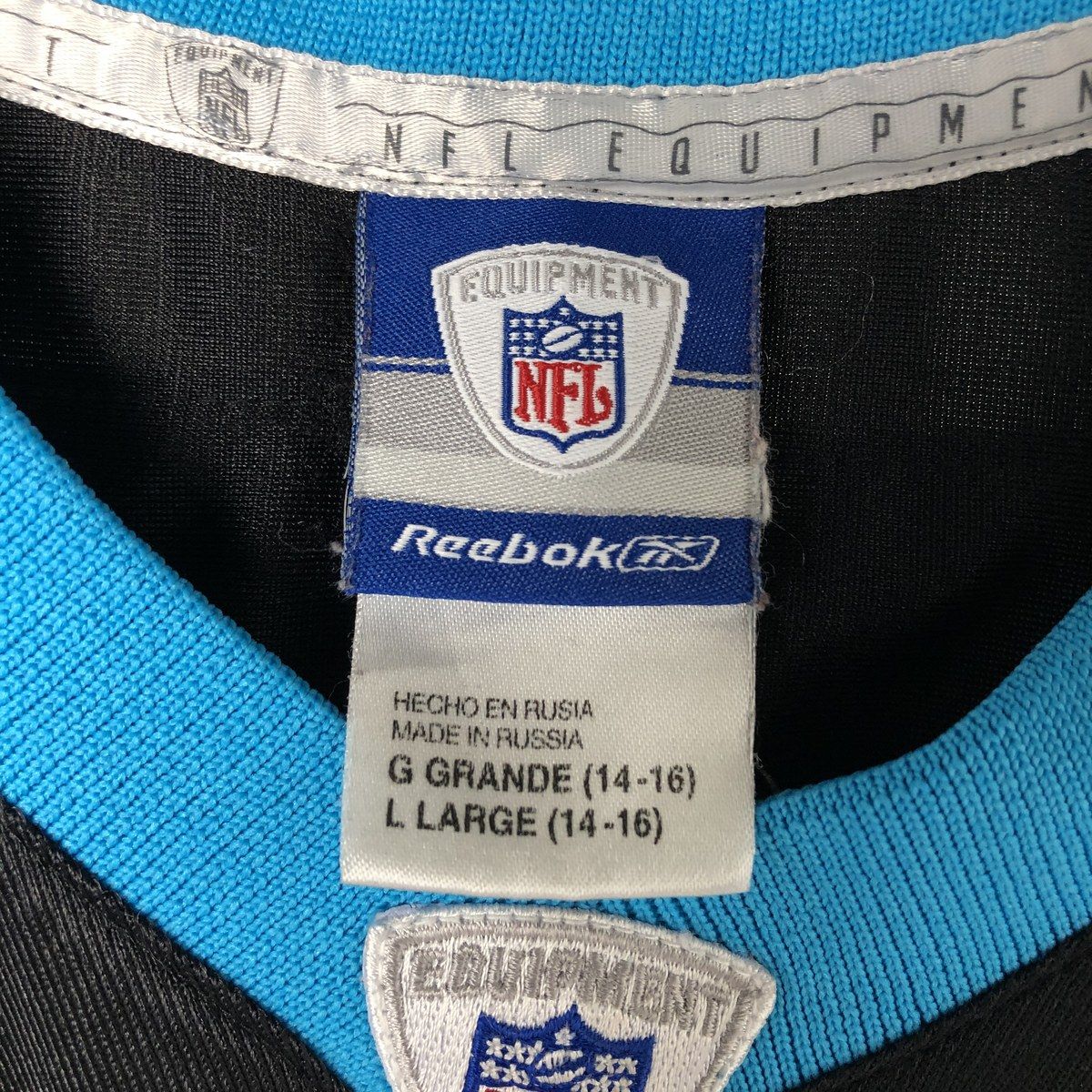 NFL古着　カロライナ・パンサーズ OLSON ゲームシャツ Reebok - 古着 リーボック Reebok NFL CAROLINA PANTHERS