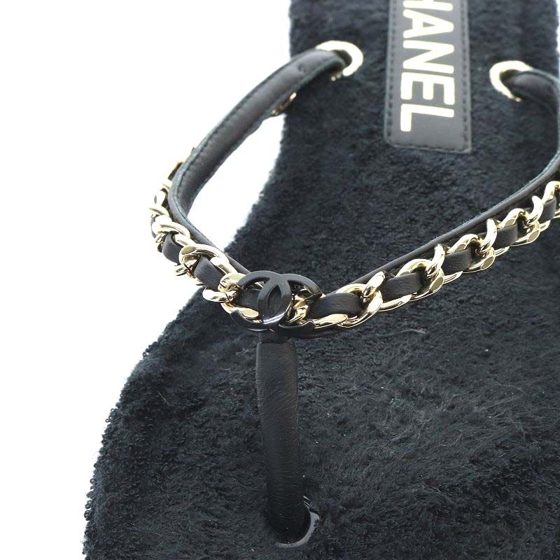CHANEL ブラック トングサンダル 2024年 春夏 新作 CHANEL シャネル サンダル トング ココマーク