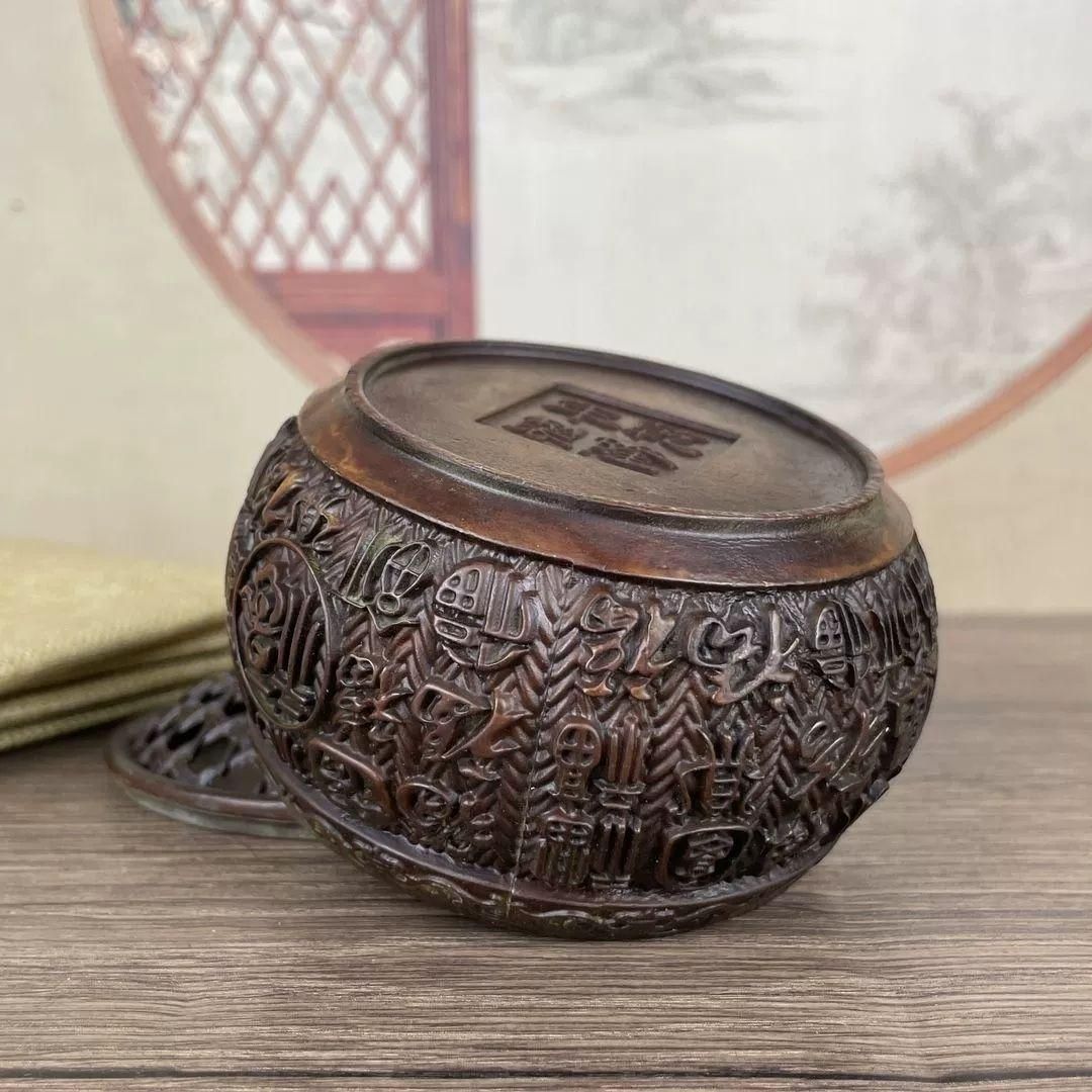 銅製 百福万字紋香炉 香道具 装飾品 工芸品 美術品 置物 百福文様香炉 茶道香炉 香道具 銅製品 装飾品 工芸品 置物