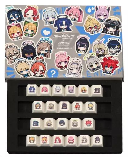 家電サプライ　22種セット キーキャップ 「ブルーアーカイブ×ふもコレ」 中古】家電サプライ 22種セット キーキャップ 「ブルー