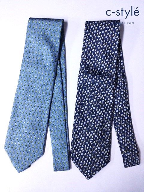 Salvatore Ferragamo ネクタイ ネイビー系　フェラガモ　新品 FERRAGAMO フェラガモ ネクタイ メンズ ガンチーニ柄 8cm