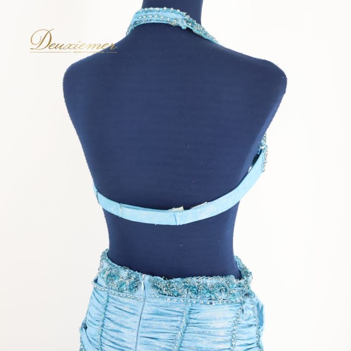 送料無料』【エジプト製 ベリーダンス用 オリエンタル衣装】水色 Hoda