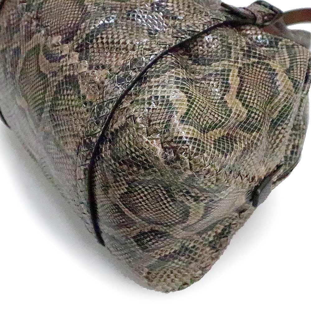 ボッテガヴェネタ ミニ ボストン ハンドバッグ パイソン エキゾチック