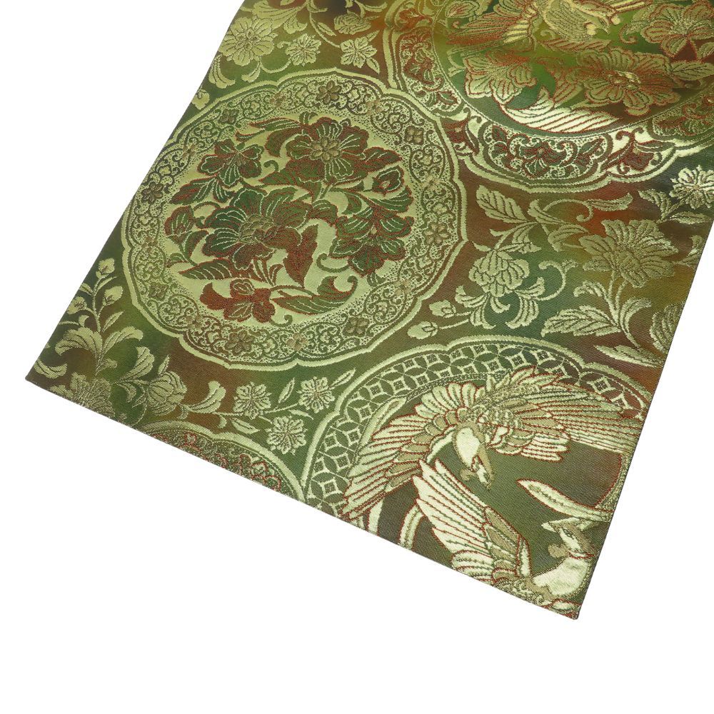 幸せな 袋帯 正絹 金銀糸除く ゴールド 本金箔 草花柄 シルク箔 和装 呉服 和服 きもの レディース 女性