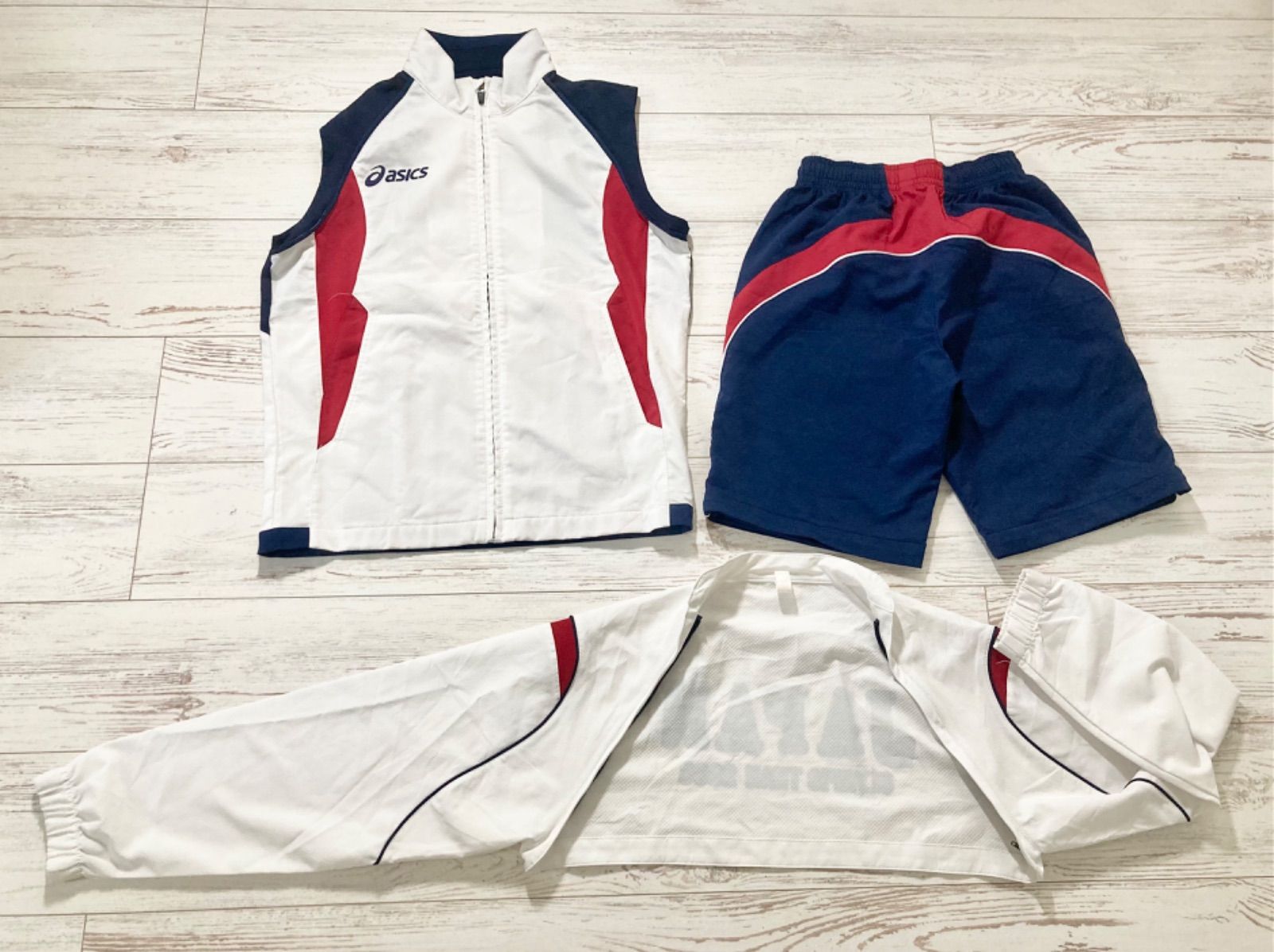 asics オリンピックチーム2008 ウィンドブレーカー　アシックス　北京五輪 アシックス オリンピック ウインドブレーカー ハーフパンツ セット