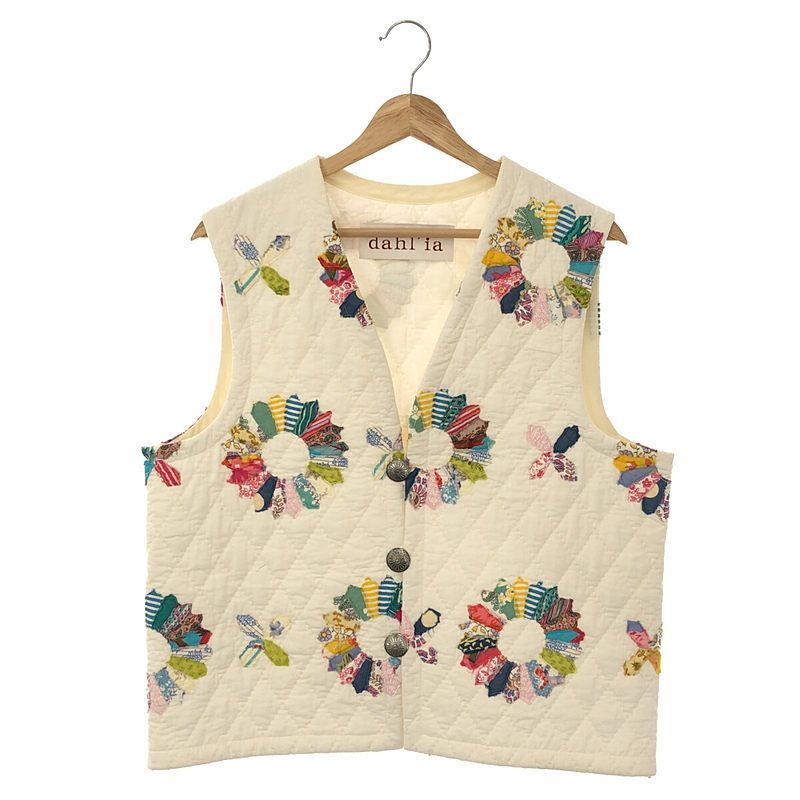 【美品】  dahl'ia / ダリア | フラワーキルト ベスト | F | マルチカラー | レディース 美品】 dahl'ia / ダリア | フラワーキルト ベスト | F | マルチ