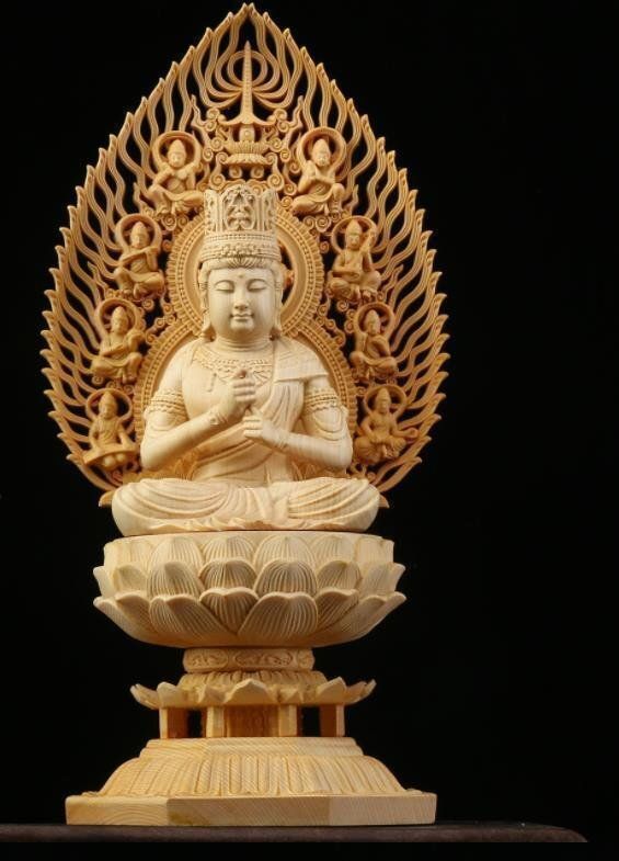 総ケヤキ材　仏教工芸品　木彫仏像　最高級品　仏師手仕上げ品　大元帥明王立像 Amazon｜仏像【大元帥明王】木彫仏像カナダ檜木彫如法仏像（高さ