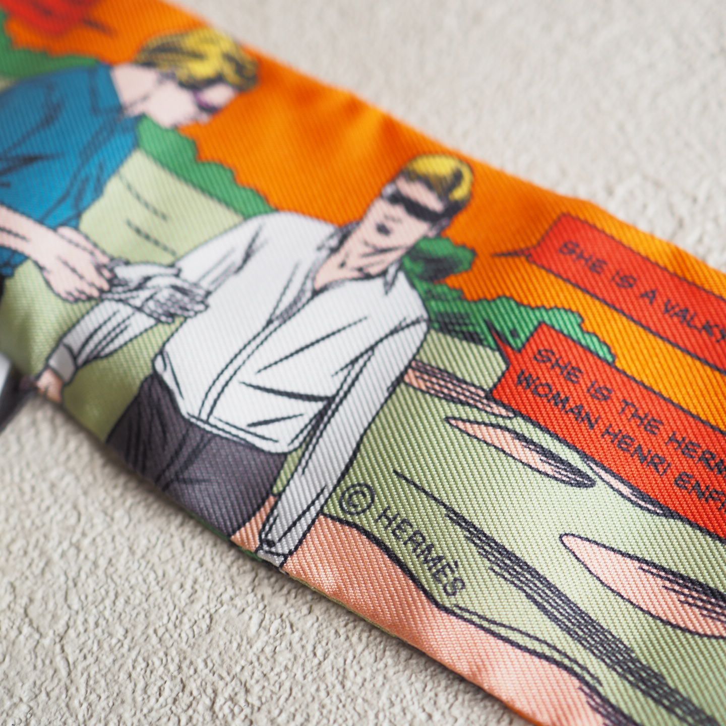 【美品】エルメス　HELMES スカーフ　マキシツイリー・スリム 美品】エルメスHELMES スカーフマキシツイリー・スリム