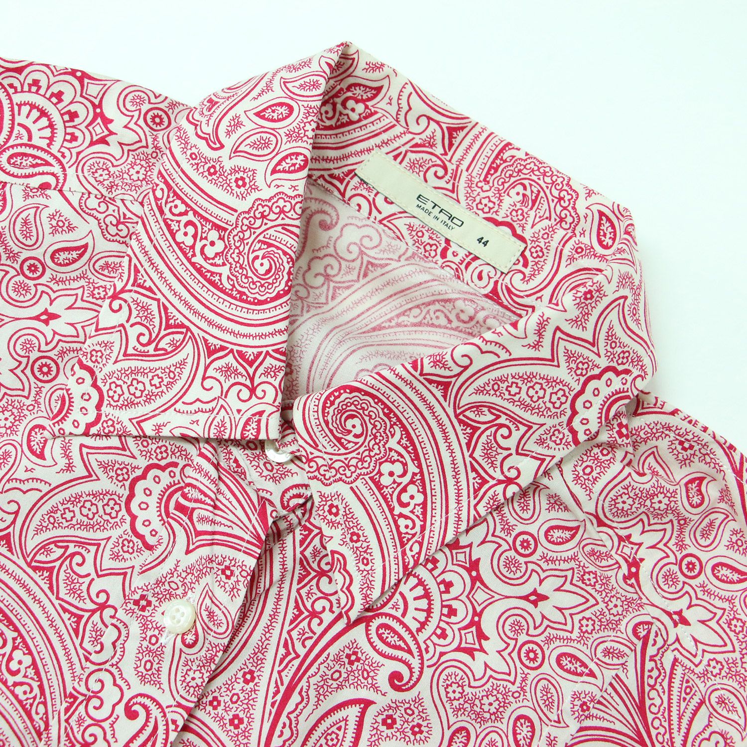 ETRO エトロ シャツ レッド系 44(XL) ペイズリー ストレッチ 総