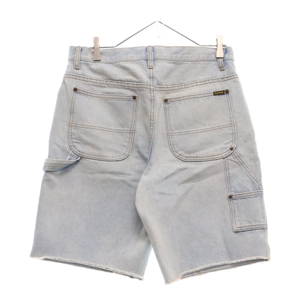 カットオフダブルニーハーフデニムパンツ インディゴ