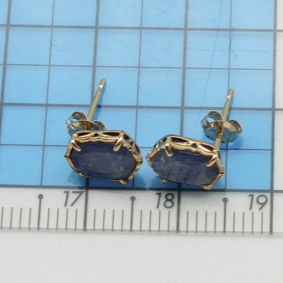 agete アガット　ブルーサファイヤ　フェルスパー ピアス 30000円 アガット ブルーサファイア×フェルスパー K10 ピアス/24-5660S