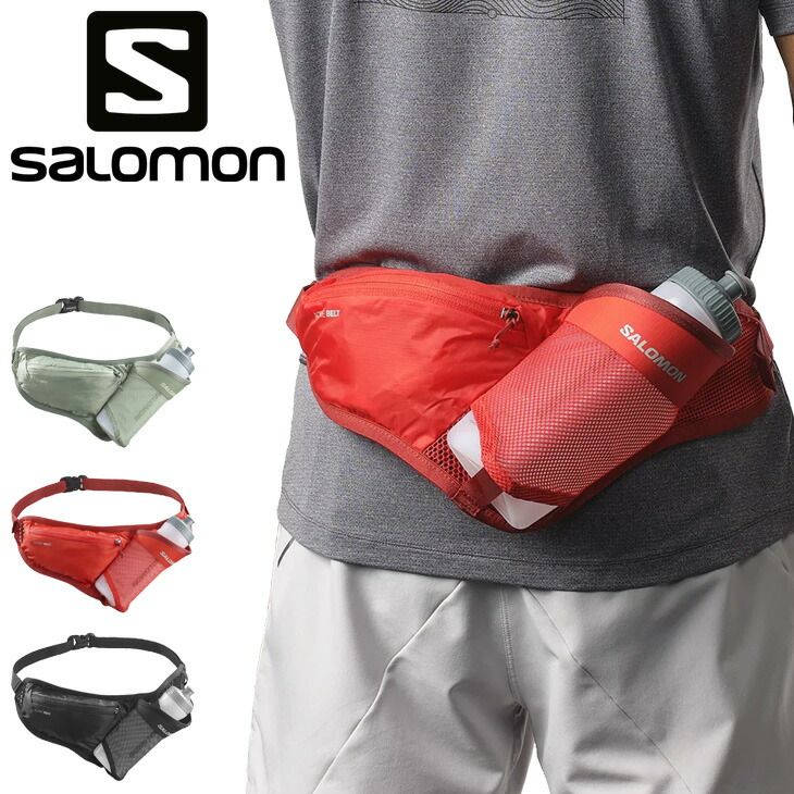 サロモン ランニングベルト ボトル付 メンズ レディース SALOMON ACTIVE BOTTLE  ランニングバッグ ポーチ 長距離  マラソン  トレーニング  スポーツバッグ  男女兼用 黒 レッド グリーン  /LC2179