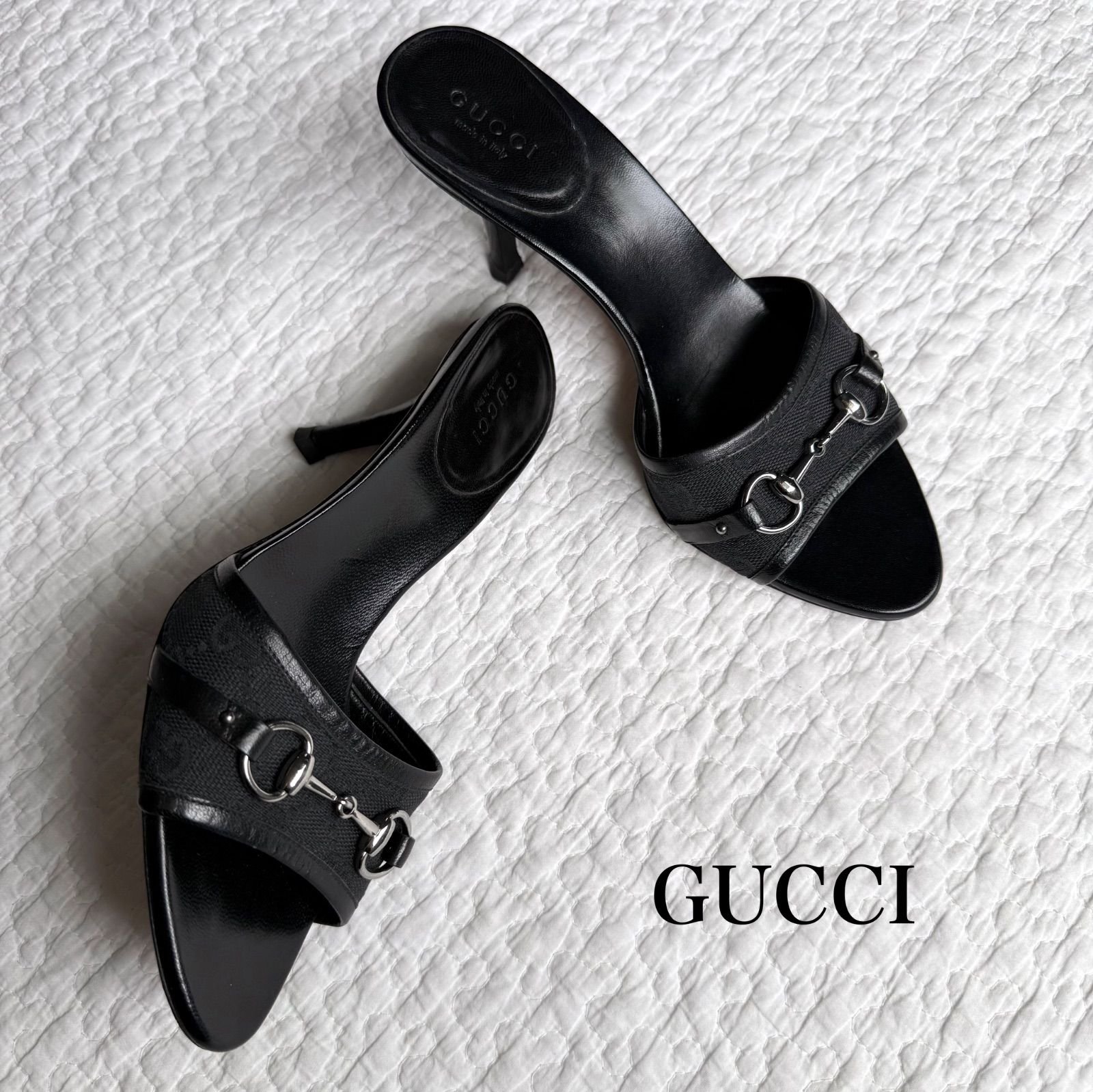 GUCCI グッチ ホースビット サンダル ミュール サイズ35 GG ブラック GUCCI(グッチ) ホースビット サンダル サンダル/ミュール 靴