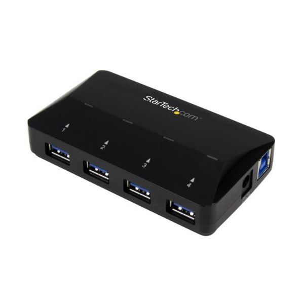 StarTech.com 4ポート USB3.0ハブ 2.4A急速充電 ポート搭載 ブラック ST53004U1C 1個