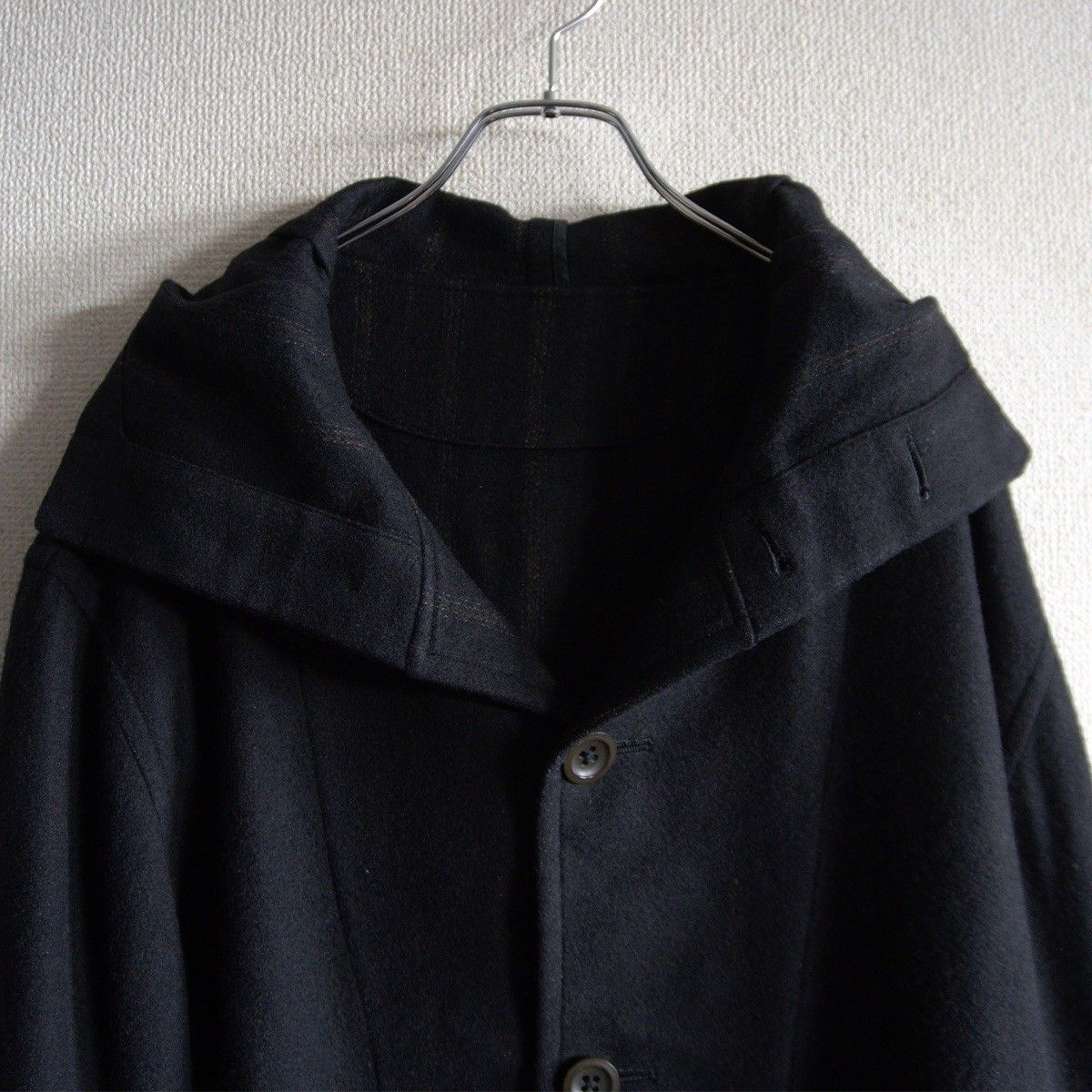 Y's LQ ブラック フード付きロングコート L Y's for men yohji yamamoto フード付きロングコート（MN-C03-1