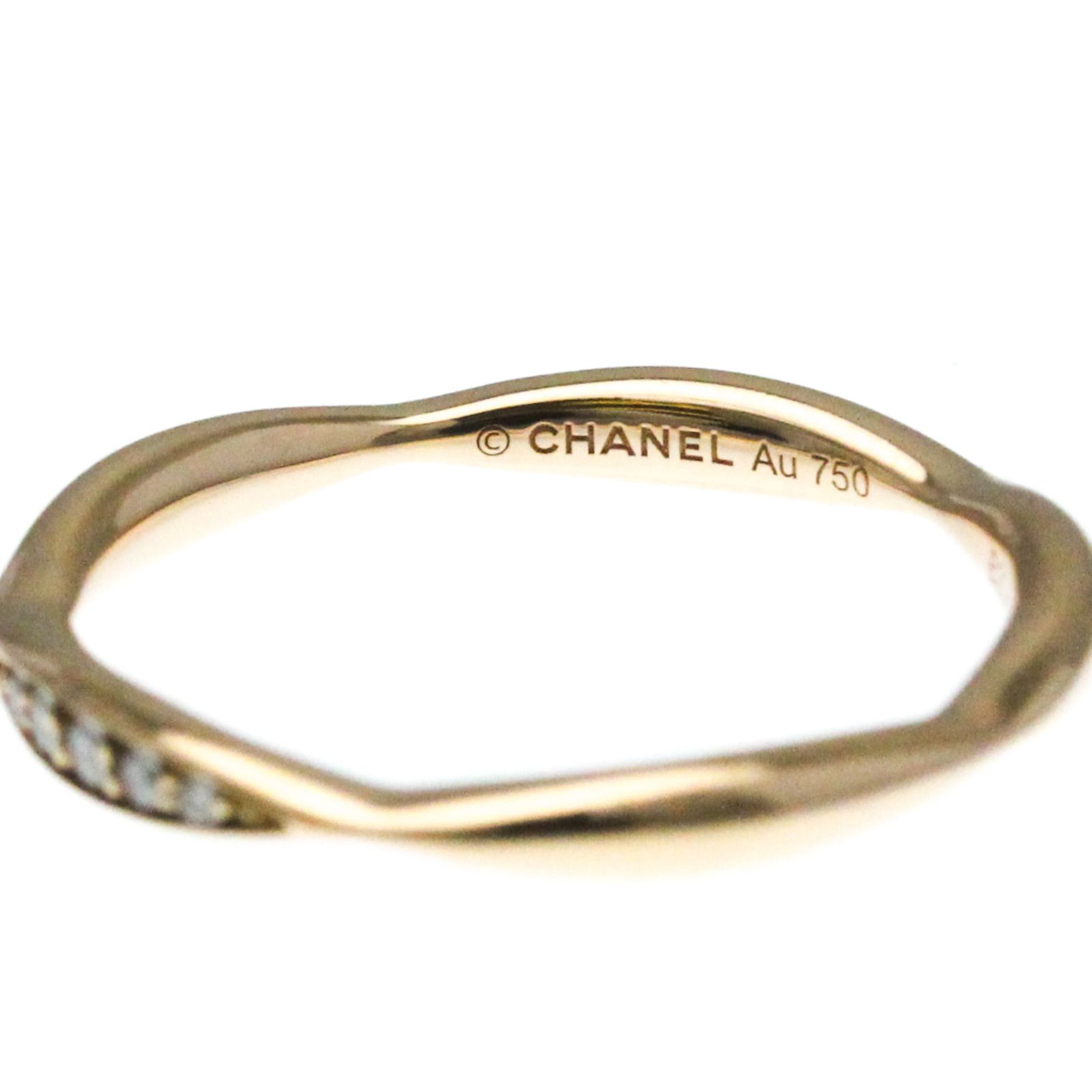 シャネル(Chanel) カメリア ハーフエタニティ リング K18ピンク 