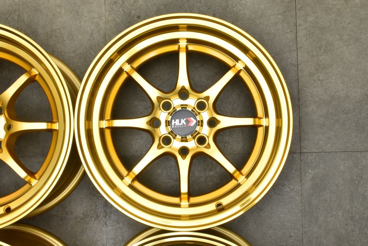 未使用 美品】HLK03 15in 8J +25 PCD100/114.3 4本セット アクア