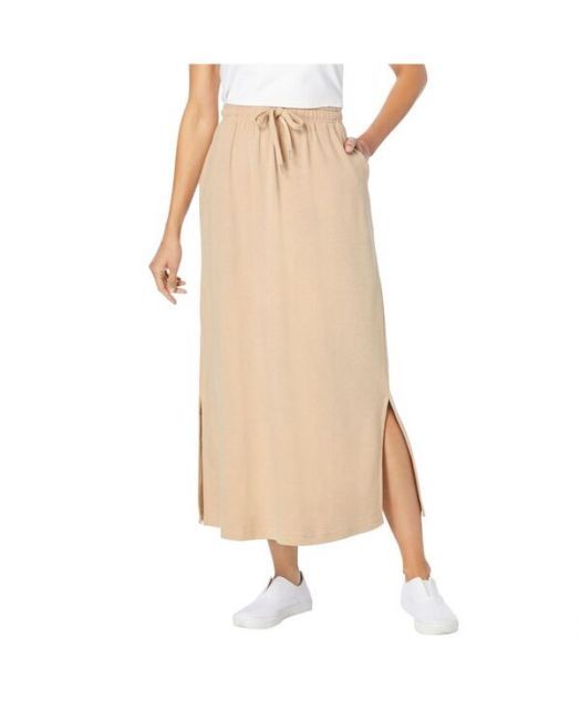 送料無料 ウーマン ウィズイン レディース スカート ボトムス Women s Within Sport Knit Side-Slit Skirt New khaki