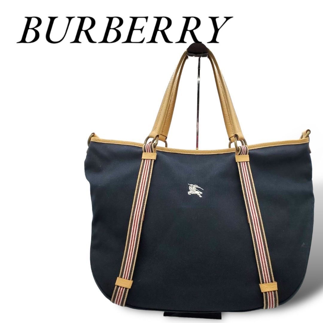 美品✨️ バーバリーブルーレーベル トートバッグ キャンバス レザー ホースロゴ 8月限定20%OFFクーポン!!】BURBERRY バーバリー ブルーレーベル