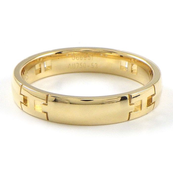 エルメス HERMES リング エヴァー ヘラクレス Hモチーフ K18YG 12.5号  