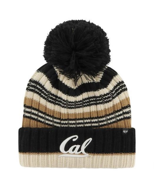 送料無料 47ブランド レディース 帽子 アクセサリー Women s Khaki Cal Bears Barista Cuffed with Pom Knit Hat Khaki