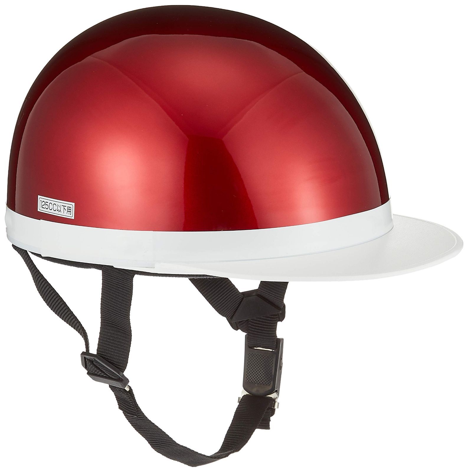 バイクパーツセンター(Bike Parts Center) ヘルメット ハーフ 白ツバ キャンディレッド XL (頭囲 61cm~62cm未満) 710914