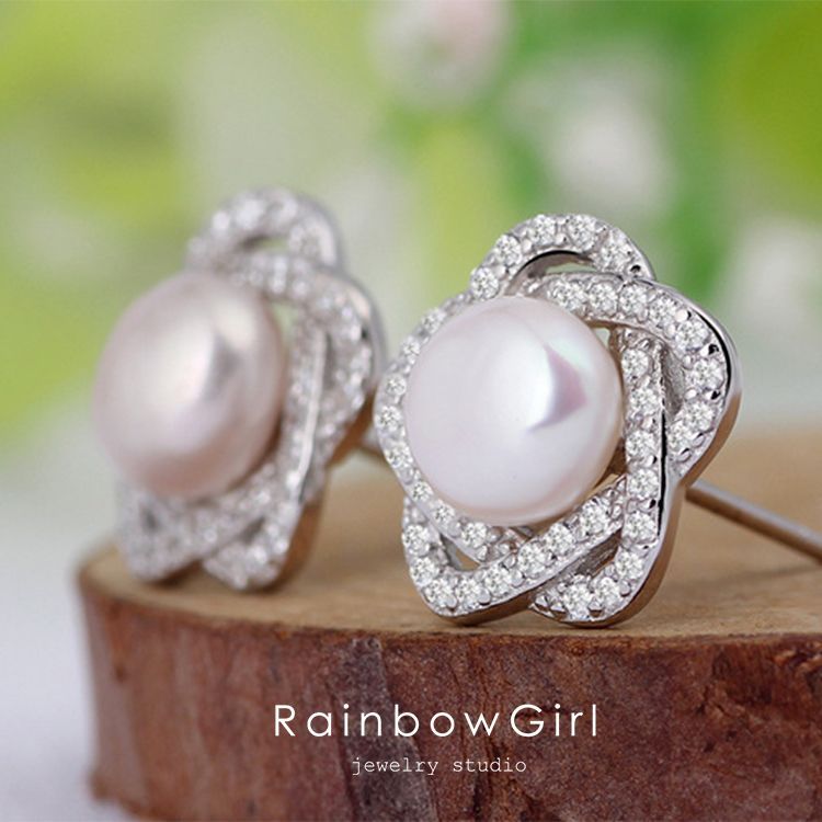 ピアス レディース 淡水パール 80粒 真珠 お花 プラチナ仕上げ ウェディング 二次会 結婚式 人気 誕生日プレゼント 母の日 30代40代50代