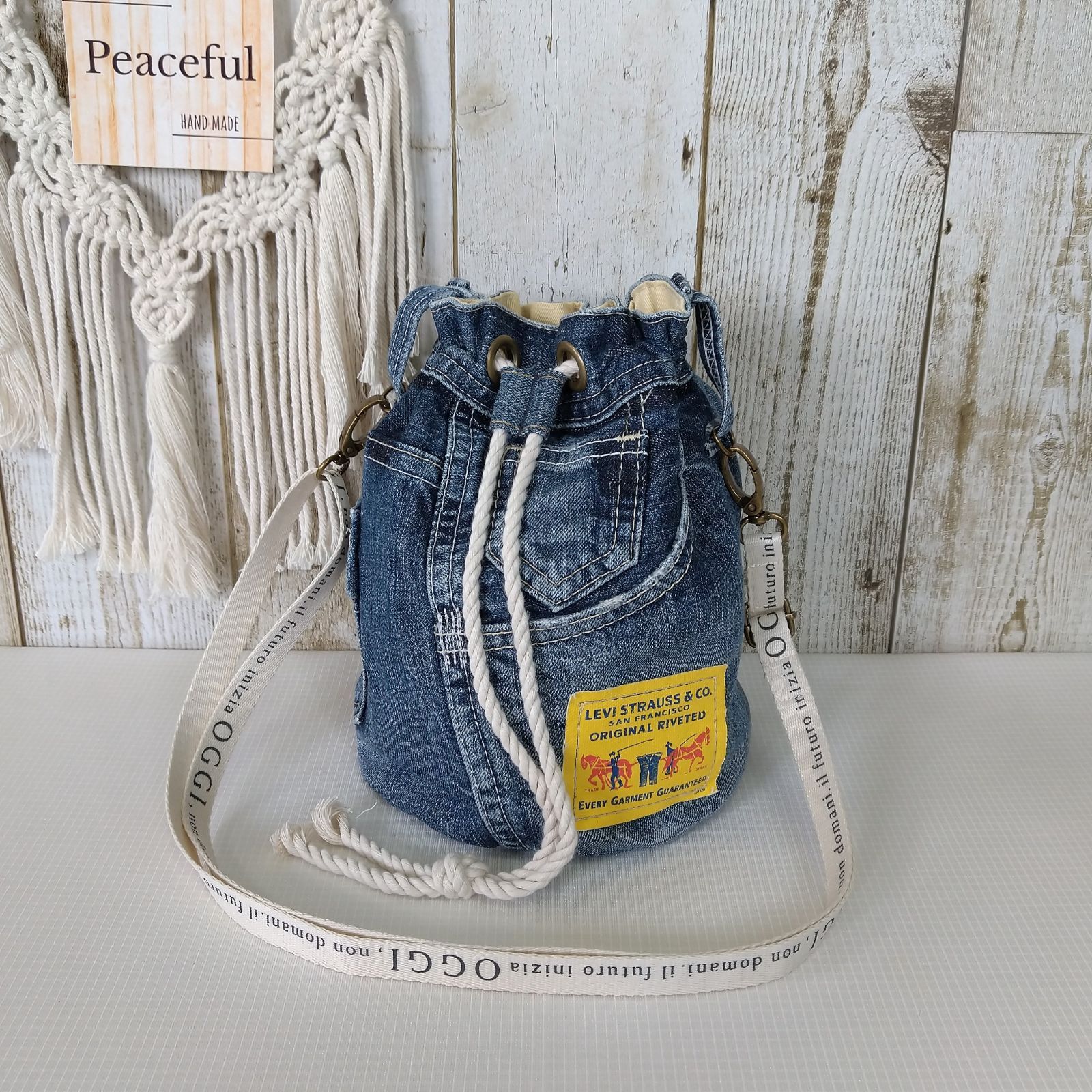 Online ハンドメイド・手芸 バケツ型ショルダーバッグ☆クリアバッグ