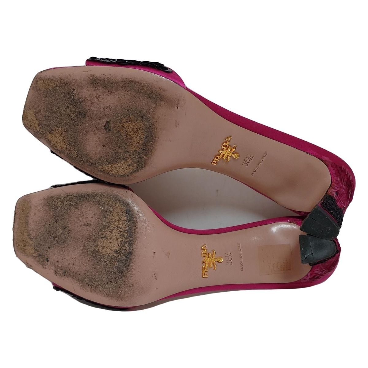 PRADA プラダ ポインテッドトゥ ミュール パンプス 本革 35 1/2 prada