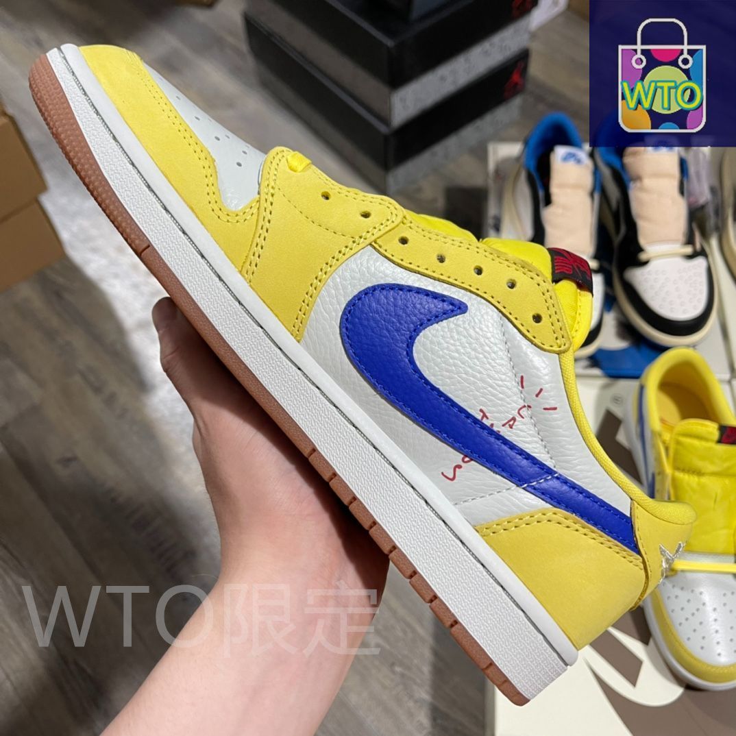 エアジョーダン 1LOWx トラヴィススコット ウィメンズシューズ カナリー Travis Scott × Nike WMNS Air Jordan 1 Retro Low OG 